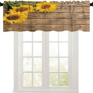 Kitchen Curtain Valance Sunflower